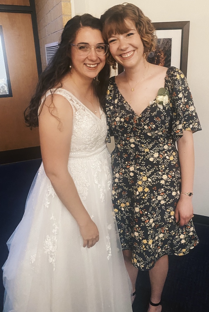 Ione with a happy bride